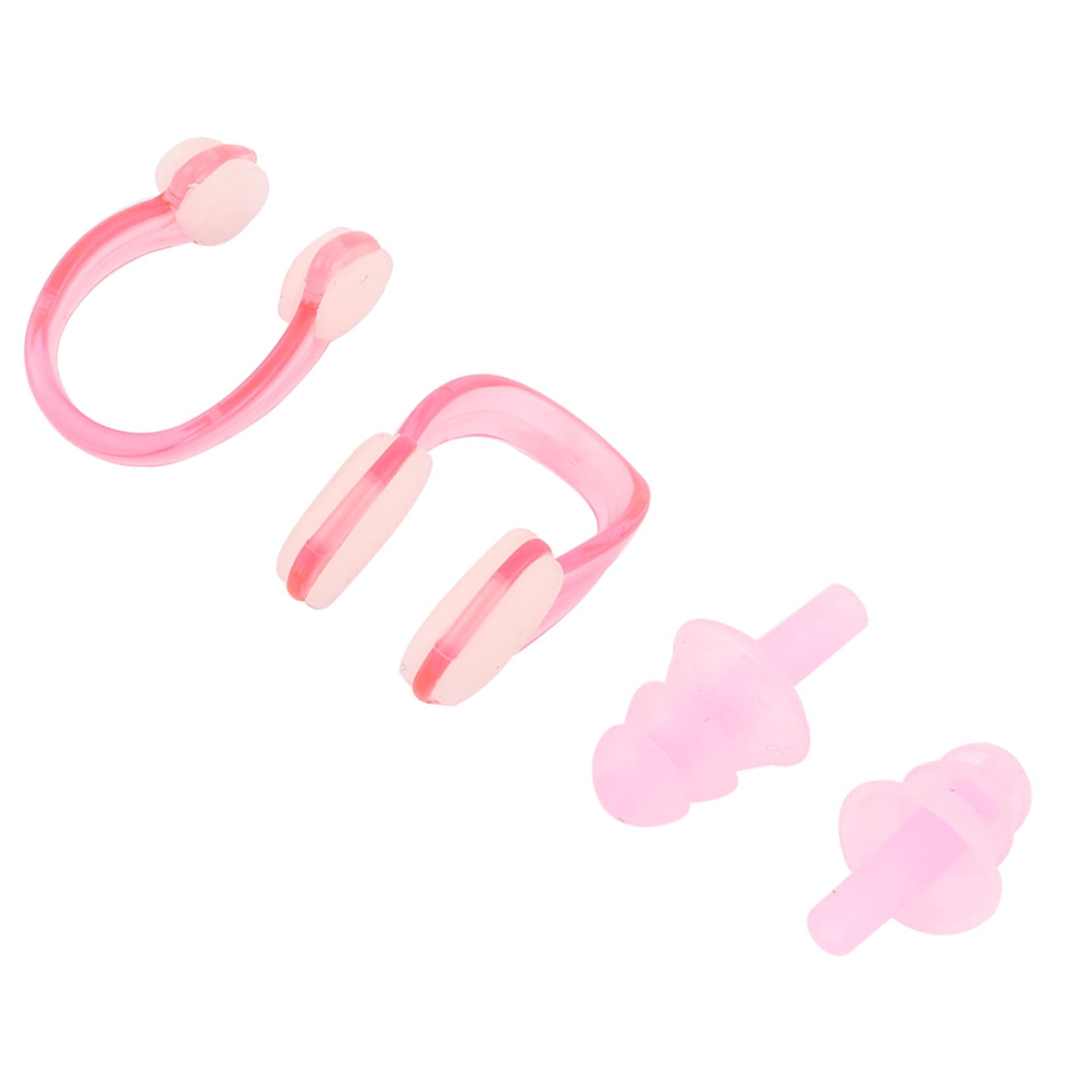 Unique Bargains Swim Swimming Water Sport Guard Protector Nose Clip Pink 2pcs w Earplugs