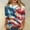 Blue, variant on Cavosen Patriotic Tops for Women Petite 4th of July 3/4 Sleeve Round Neck Shirts USA Flag Print Shirts Lady XL Red White and Blue Casual Tops Funny Patriotic Tunic Tees 2025 Summer Patriotic Blouses