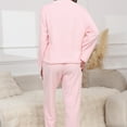 thumbnail image 4 of Fgvctg Womens Loungewear Sets 2 Piece Warm Fleece Lounges Set Knit Ribbed Loungewear Pajama Pullover Long Sleeve Pj Oversized Fall Fashion Clothes Light pink L, 4 of 5