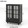 thumbnail image 5 of MDQMD Small Black Storage Cabinet with Glass Door & Adjustable Shelf, Kitchen Floor Cabinet with Drawer for Living Room, 5 of 8