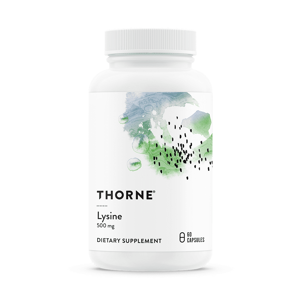 Thorne Lysine - Essential Amino Acid for Skin Health, Energy Production, and Immune Function - 500 mg - 60 Capsules