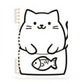 thumbnail image 7 of FORMRS 1-Subject Spiral Notebook 8" x 5" College Ruled 60 Refillable Sheet A5 Hard Cover, 2 Pack, White Chubby Cat, 7 of 7