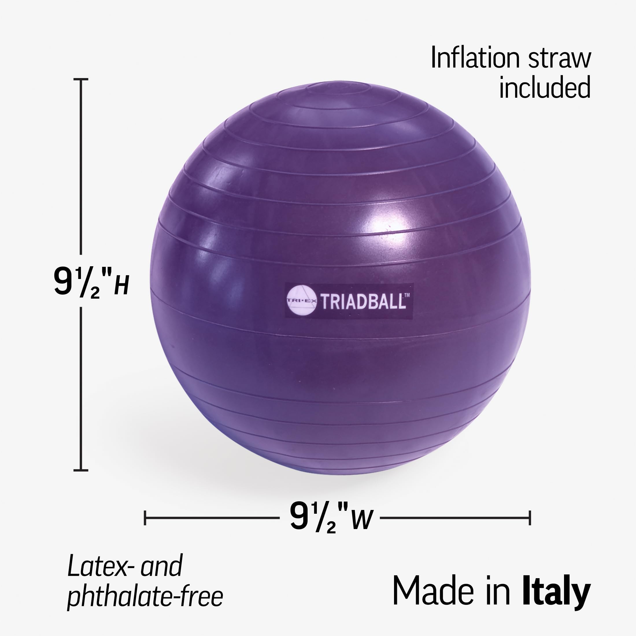 OPTP TRIADBALL – 9½” Diameter Pilates Ball, Adjustable Firmness Workout Ball, Yoga Ball, Stability Ball, and Core Strength Exercise Ball - Unique Texture, Size and Material Composition