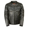 Mens Leather Reflective Skull Crossover Scooter Jacket
