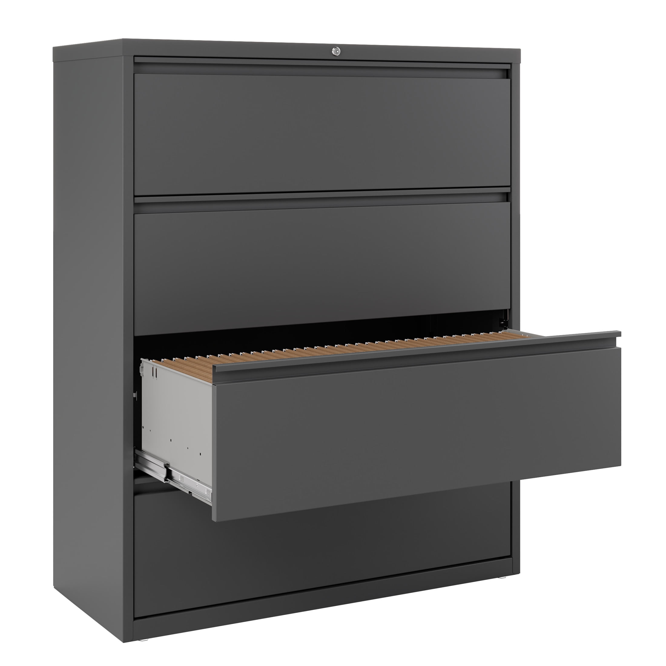 Hirsh 42 inch Wide 4 Drawer Metal Lateral File Cabinet for Home and Office, Holds Letter, Legal and A4 Hanging Folders, Charcoal