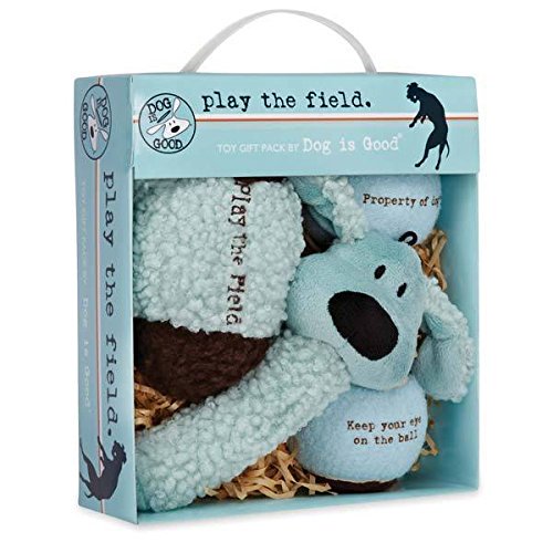 Dog Gift Box 4 Piece Blue Plush & Ball Toy Set AVAILABLE IN BULK PACKS