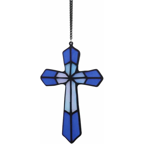 1set Acrylic Wall 4 x 6 Inch Blue Baptism Faithful Grace Crucifix Crosses Shaped Home Window Hanging Pendant Decorations for Living Room Nursery Indoor Outdoor Christmas Blue DIY
