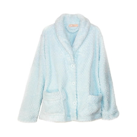 Ruffle Bed Jacket - Women's Button Front Bed Coat
