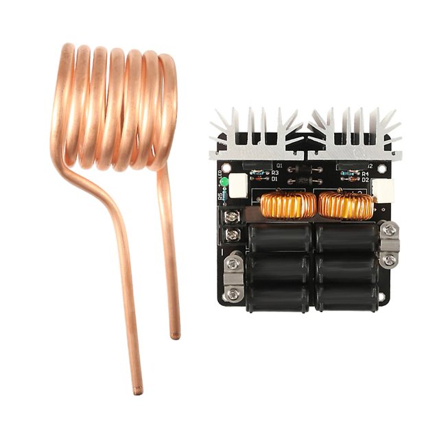 Módulo de placa de calentamiento por inducción ZVS 20A de 1000 W para calentamiento por inducción con fuente de alimentación de CC de bajo voltaje Foto en color