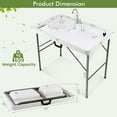 thumbnail image 3 of Costway Folding Fish Cleaning Table with 2 Built-in Sinks & 360°Rotatable Faucet, 3 of 9
