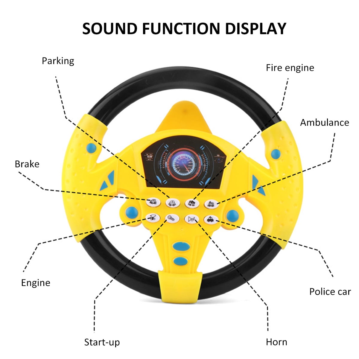 Steering Wheel Toy Simulated Driving Steering Wheel with Suction Cup Kids Driving Simulator Car