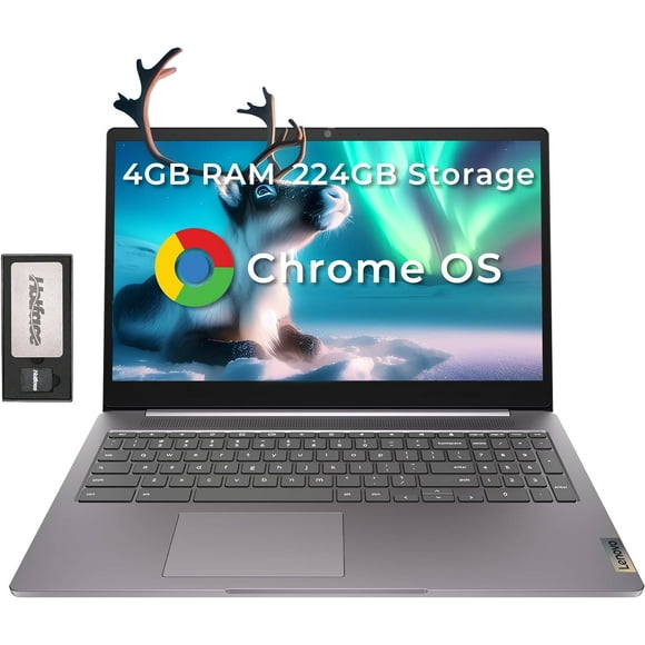 Lenovo IdeaPad 3 15.6" FHD Laptop for Students & Business, Intel Celeron N4500, 4GB RAM, 224GB Storage(64GB eMMC+160GB Docking Station Set), Intel UHD Graphics, Num Pad, Webcam, Chrome OS, Artic Grey
