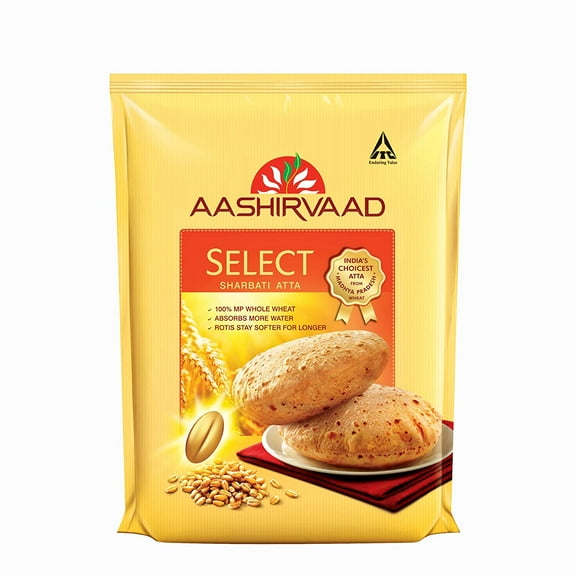 Aashirvaad Select Whole Wheat Sharbati Atta, 11 Pound (5 KG)