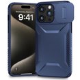 thumbnail image 5 of for iPhone 15 Pro Max, Luxury Sliding Camera Cover Soft TPU + Hard PC Shockproof Drop Protective Hybrid Stylish Ultra Slim Frosted Anti-slip Grip Phone Case for iPhone 15 Pro Max, Blue, 5 of 7