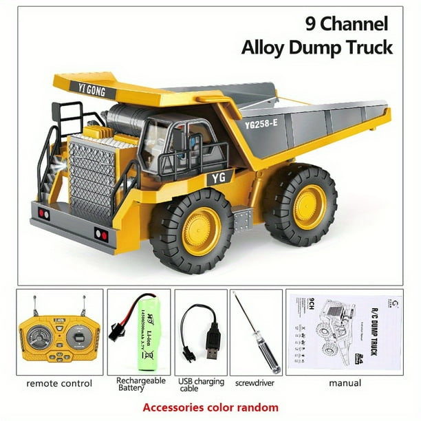 Juguetes De Control Remoto Vehículos De Ingeniería, Aleaciones De Metal Pueden Emitir Sonido Simulación De Altura Excavadora Juguetes Para Niños