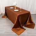 thumbnail image 3 of BalsaCircle 90" x 132" Satin Rectangular Tablecloth Cinnamon Brown, 3 of 8