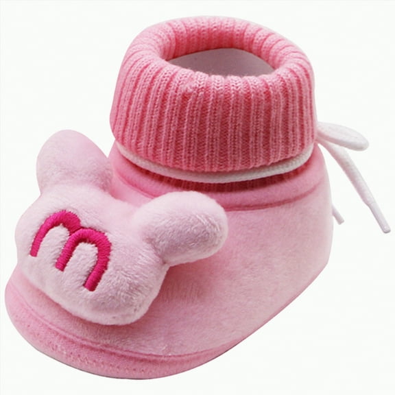 UngA Baby Girl Shoes Infant Baby Boots Boys Girls Cozy Fleece Slippers Snow Boots Winter Baby Girl Shoes Warm Baby Crib Footwear for Newborn Toddlers Pink,5.5