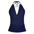 thumbnail image 3 of Women'S Tankini Swimsuits Tankini Top No Bottom V Neck Swim Top Bathing Suit Top Navy Womens One Piece Swimsuits, 3 of 3