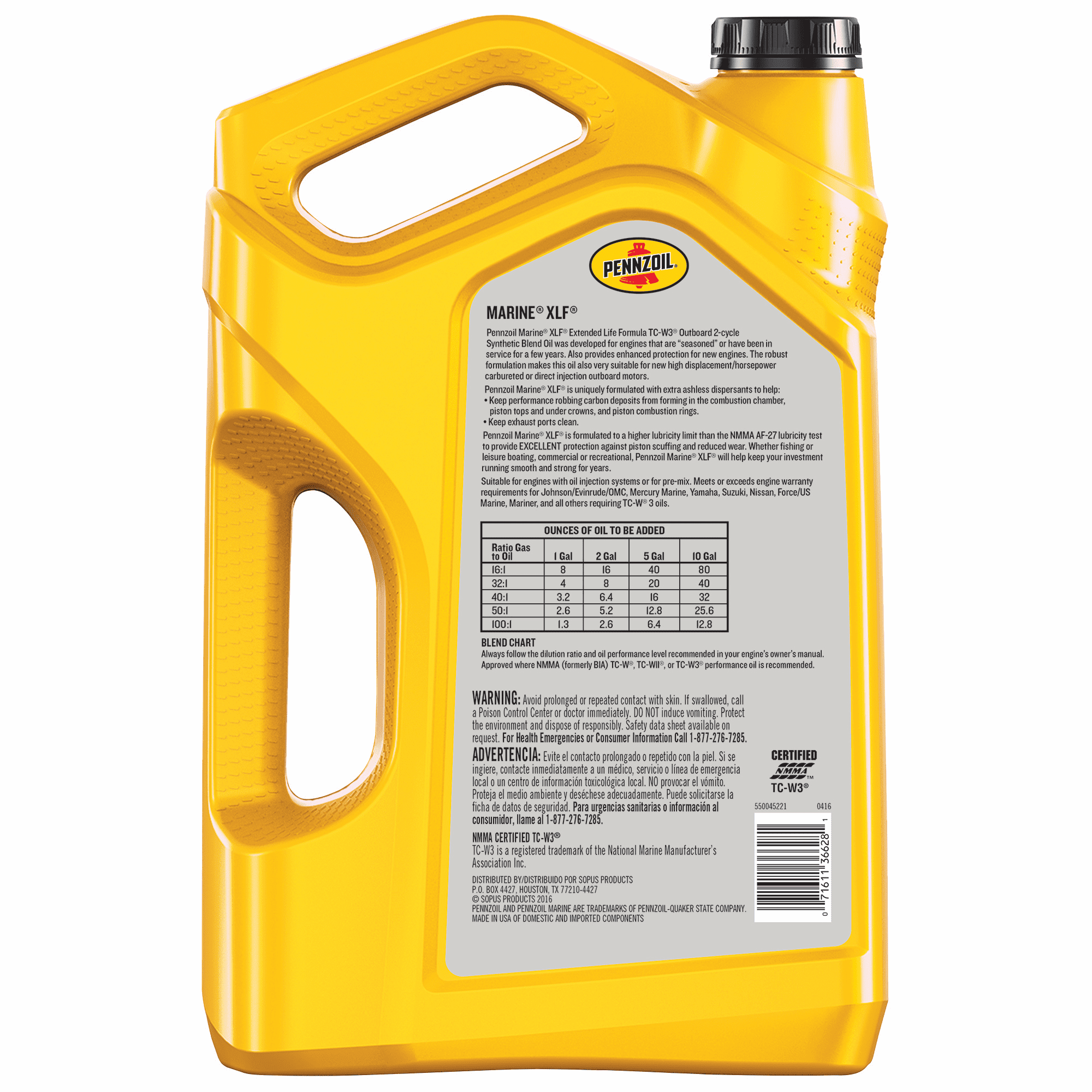 Pennzoil Marine XLF Extended Life Formula Boat Engine Oil 1 Gallon