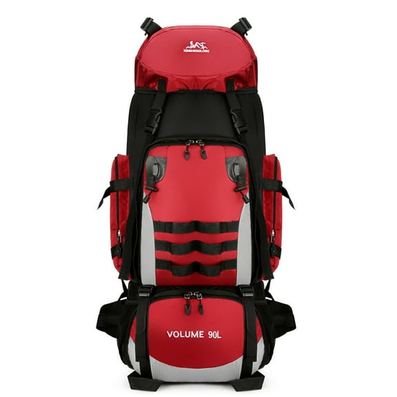 90L Large Capacity Outdoor Travel Backpack For Men, Waterproof And Durable Hiking Bag, Cotton Quilt, Luggage, Work Backpack,Orange