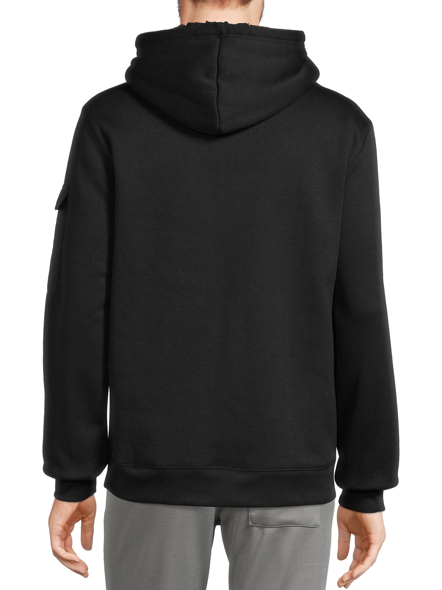 Tahari Men's Fleece Pullover Hoodie with Cargo Pocket on Sleeve, Sizes S-3X