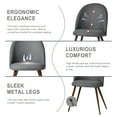 thumbnail image 4 of Homy Casa Set of 2 Armless Dining Chairs with Curved Upholstered Back, Grey Fabric, 4 of 10