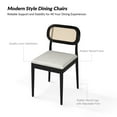 thumbnail image 5 of Farmhouse Dining Chairs Set of 6 Rattan Side Chairs Wood Legs Removable Cushion Home Kitchen Restaurant, 5 of 8