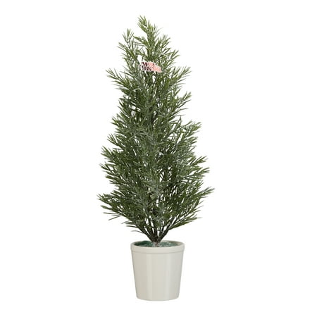 Holiday Time Rosemary Tree with Porcelain Base Christmas Decoration,