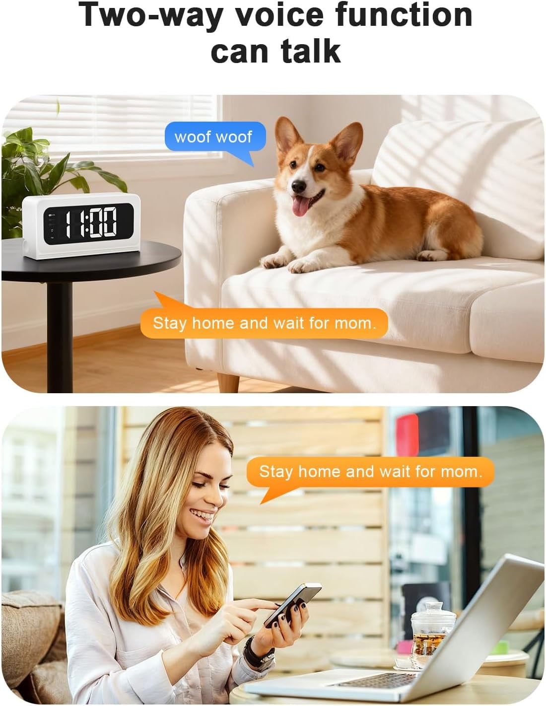 Smart Clock Camera, 2K Indoor Cameras for Home Security, 5G&2.4G WiFi Security Cameras Wireless, Two-Way Talk, Blacklight Full-Color, Night Vision
