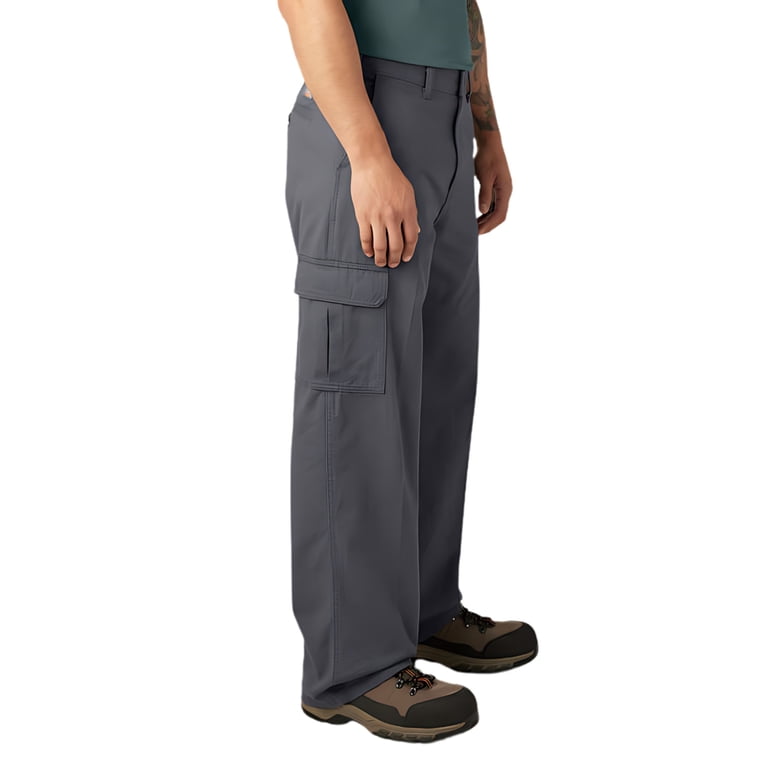 Dickies Men's Loose Fit Cargo Pants, Rinsed Charcoal, 32X34