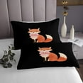 thumbnail image 3 of Erosebridal Kawaii Fox Coverlet Set King, Orange Bedding Set, Bowknot Room Decor 3-Piece, 3 of 5