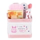 thumbnail image 1 of Caja de juguetes para bebé, casa de muñecas, cesta para bebé en miniatura rosa, con juguetes, accesorios para casa de muñecas 1/12, 1 of 5