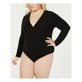 thumbnail image 3 of INC Womens Black Surplice Long Sleeve Bodysuit Plus Size: 1X, 3 of 3