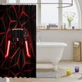 thumbnail image 3 of Erosebridal Gamer Shower Curtain Teens 72"Wx72"L Gaming Controller Fabric Shower Curtain Gaming Gifts Bathroom Shower Curtain Sets (72"Wx72"L,Red), 3 of 4
