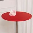 thumbnail image 1 of ORUYROP Lot de 2 Capuchon de Table Ronde Cocktail Spandex Ajusté Extensible Nappe Cocktail Serrée Élastique pour Mariages Banquets Événements Fêtes Restaurants (Taille : 260cm, Couleur : Rouge 01,), 1 of 7