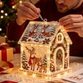 thumbnail image 7 of Christmas Pearl Diamond Painting Art Kit 3D Ornament for Adults Gingerbread House Rhinestone Beaded Tree Plastic Crafts Suncatcher Village Hanging Crystal Holiday, 7 of 7