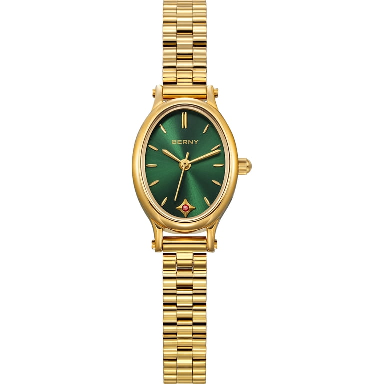 BERNY Small Gold Watches for Women, Dainty Luxury Oval  display picture 2