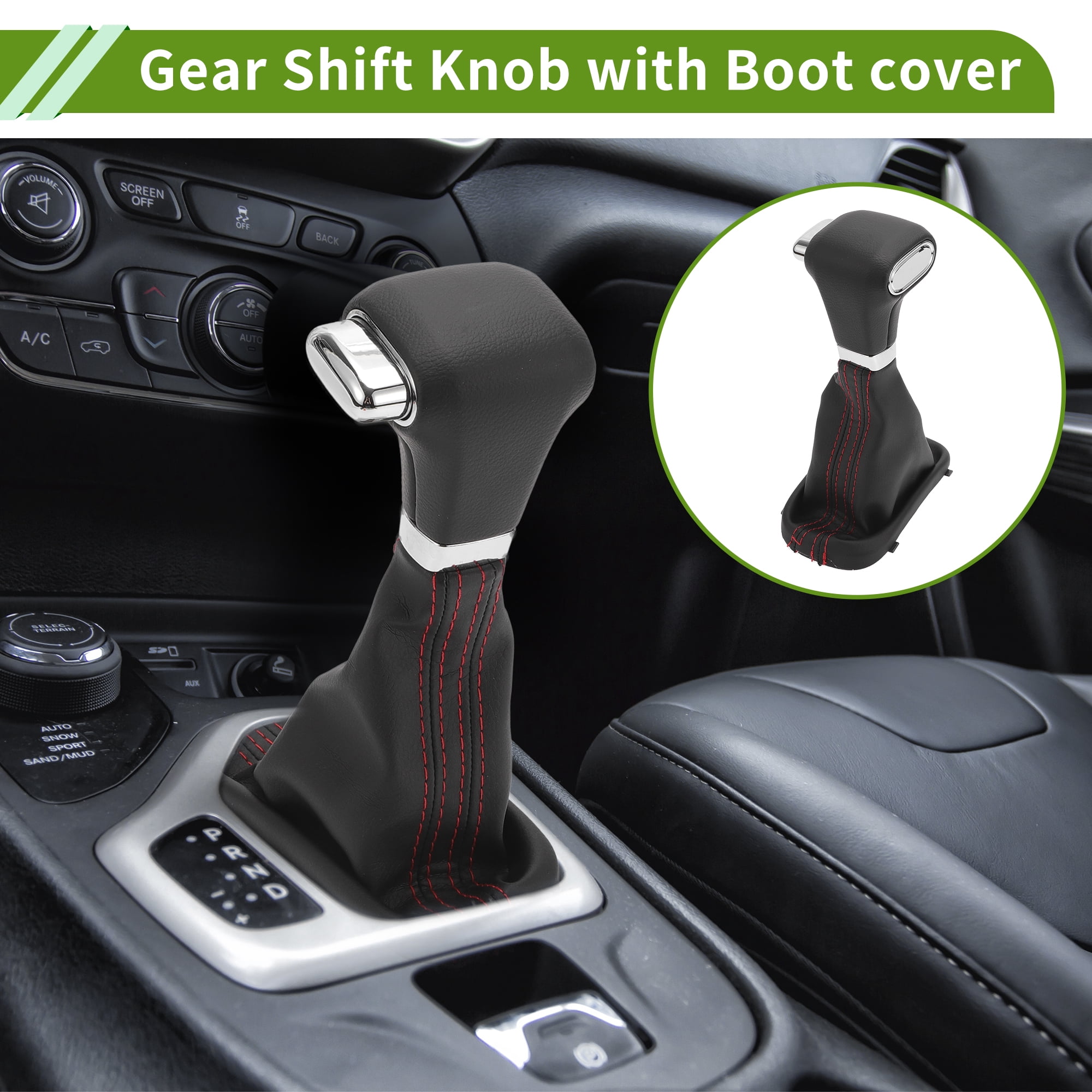 Unique Bargains Gear Shifter Knob with Cover Automatic Stick Shifter Knob for VW Sagitar 2006-2011 Plastic Faux Leather