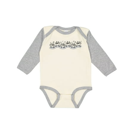 

Inktastic Musical Bicycles Gift Baby Boy or Baby Girl Long Sleeve Bodysuit
