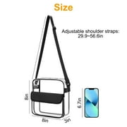 TSV Stadium Approved Clear Crossbody Bag, Waterproof Shoulder Bag with Adjustable Strap for Concerts