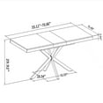 thumbnail image 2 of 55.11" -70.86" Retro Rectangular Stretch Dining Table,Dark Grey stone Top And Black Relief Plate, Black Fine Sand Cross Iron Foot Base Dining Table, With Storage Box., 2 of 7