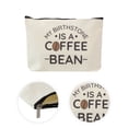 thumbnail image 3 of Ofertas Únicas 1 Pc Bolsa de Maquillaje de Café Duradera Beige de Lona, 3 of 5