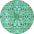 thumbnail image 1 of Ahgly Company Indoor Round Persian Turquoise Blue Traditional Area Rugs, 8' Round, 1 of 4