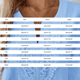 thumbnail image 4 of Women's Cotton Linen 3/4 Sleeve V Neck Lace Blouse Loose Fit Casual, 4 of 8