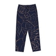 thumbnail image 4 of Naloa Navy Dark Blue Print Women’s Ultra-Soft Comfy Pajama Lounge Pants with Pockets & Drawstring, 4 of 8