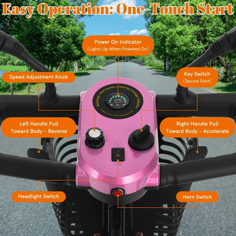 Mbxcooter 15 Miles 4-Wheel Mobility Scooter for Adults/Seniors