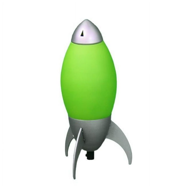 Benzara BM240953 Kid Table Lamp with Rocket Design Silhouette, Green