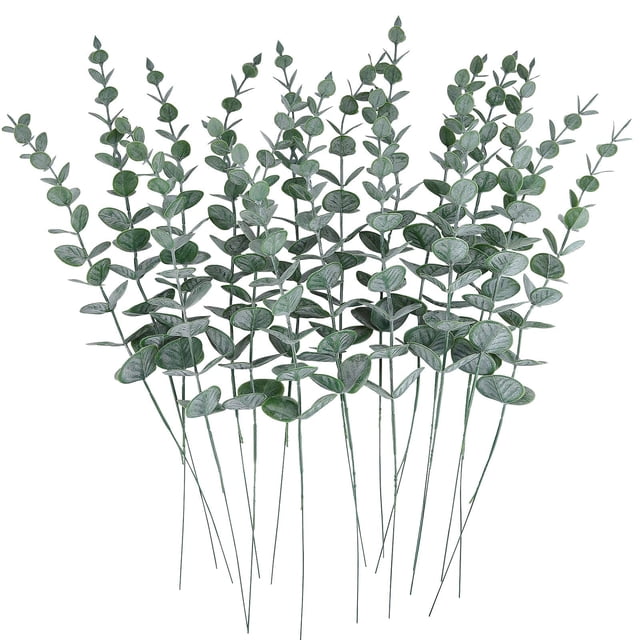 Tallos de eucalipto artificiales CEWOR, 24 unidades, color verde sintético