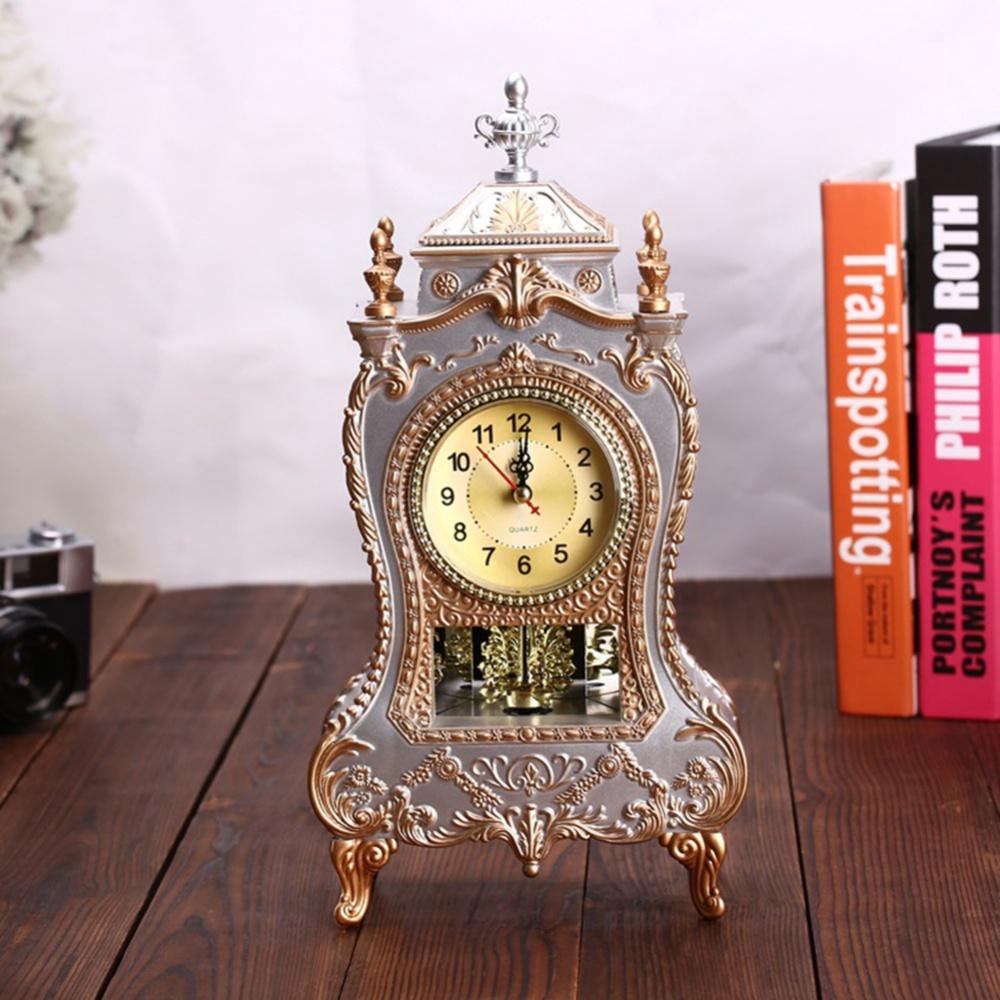 KARLSITEK Vintage Retro Analog Alarm Clock, Super Silent Non Ticking Small Clock Simply Design