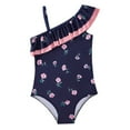 thumbnail image 6 of URMAGIC URMAGIC Girls' Ruffles 1-Piece Swimsuit 1-Shoulder Floral Print Swimwear for 5-12 Years Kid, 6 of 7